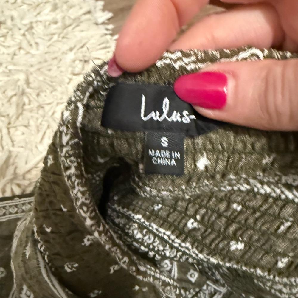 Lulu's Green Strapless Patterned Jumpsuit - image 7